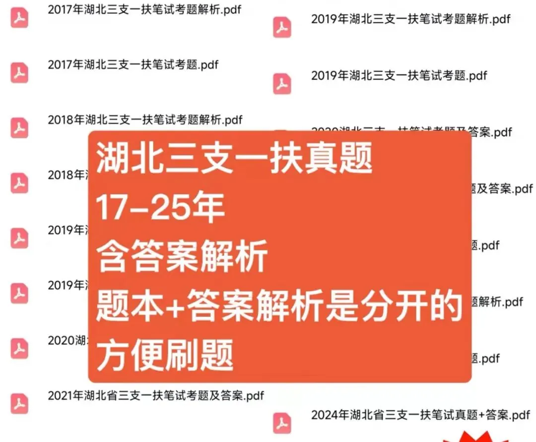 26湖北三支一扶笔试真题17-25年,有详细答案及解析! 第1张