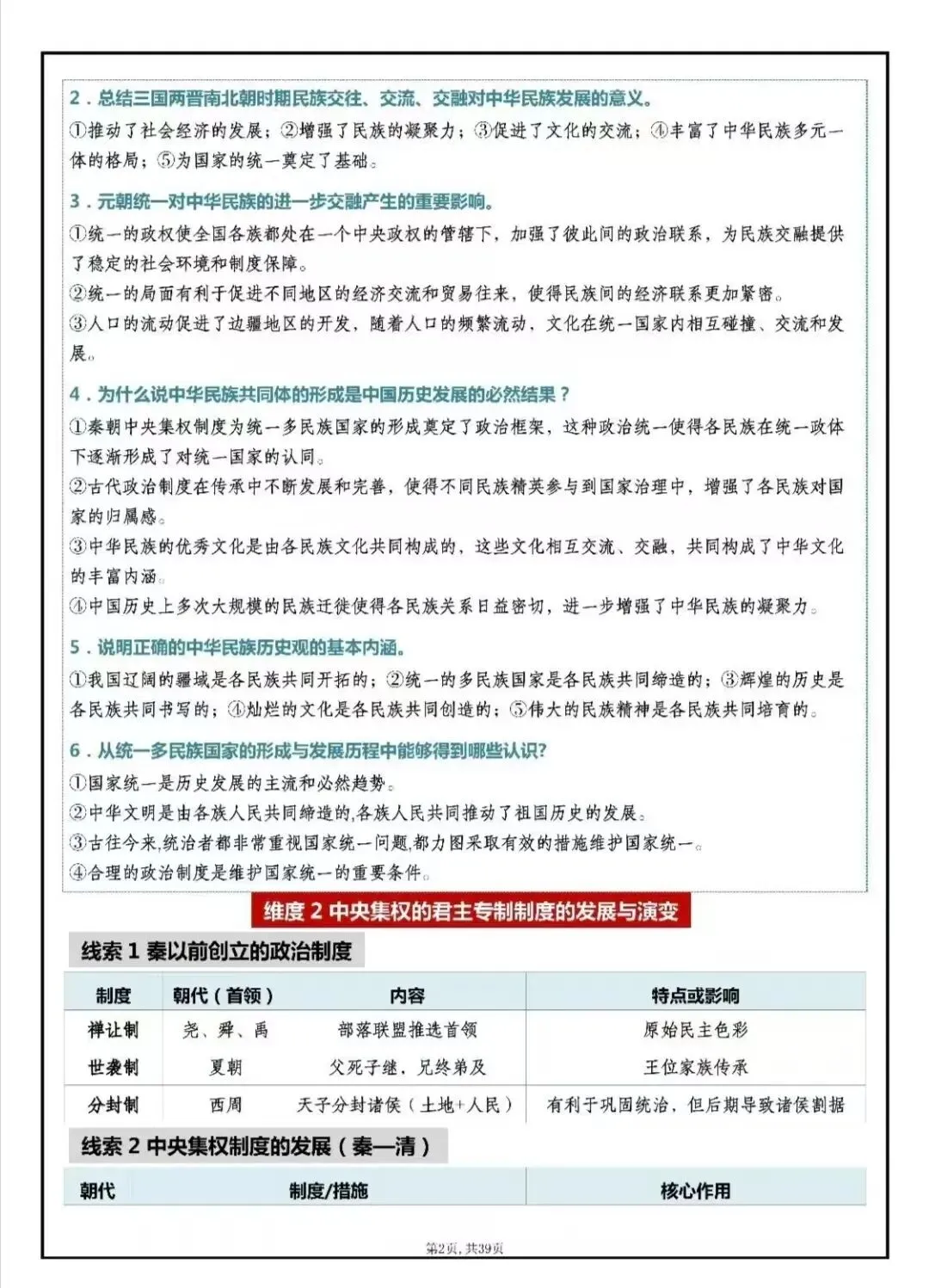【中考历史5】2026中考历史考前必背专题突破 第2张