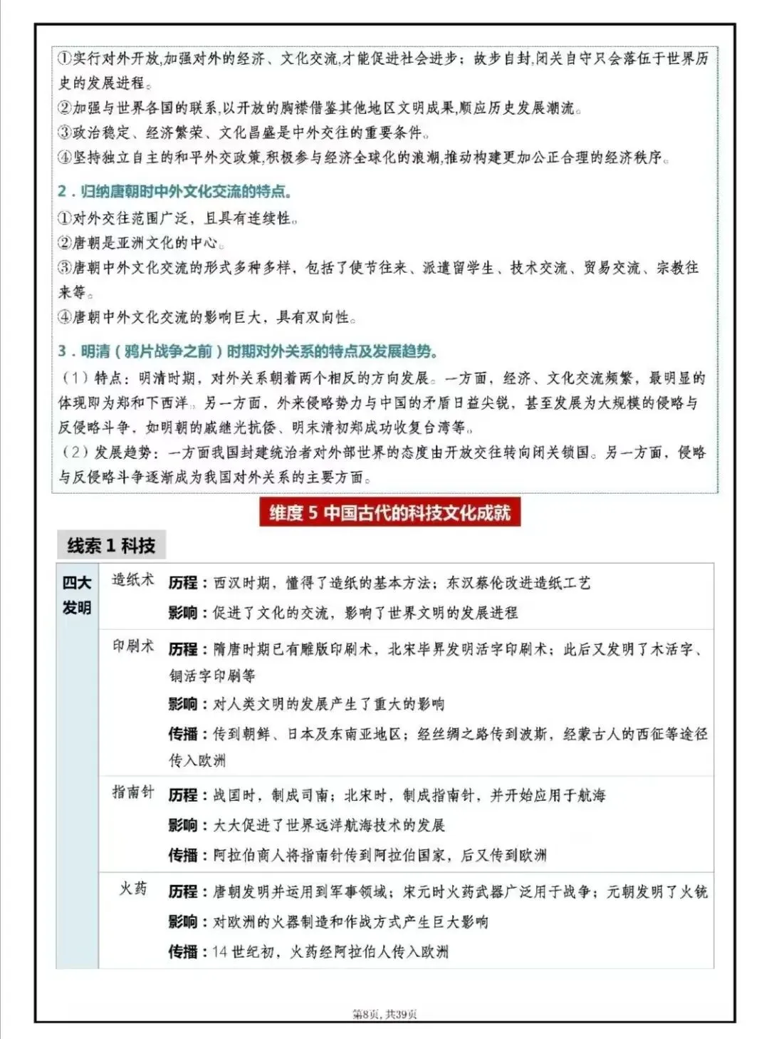 【中考历史5】2026中考历史考前必背专题突破 第6张
