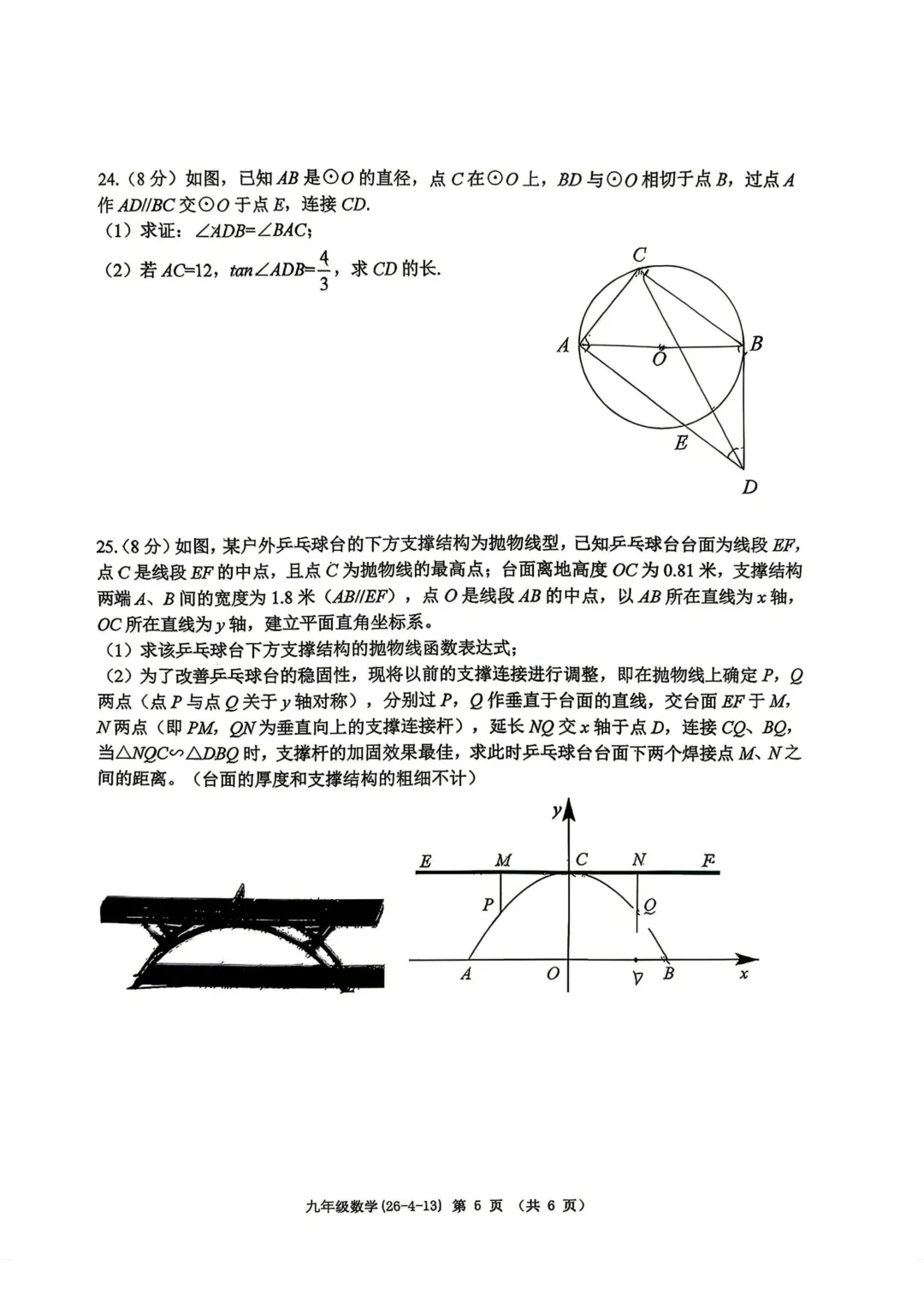 2026届中考西工大附中4模全科模考试卷 第6张