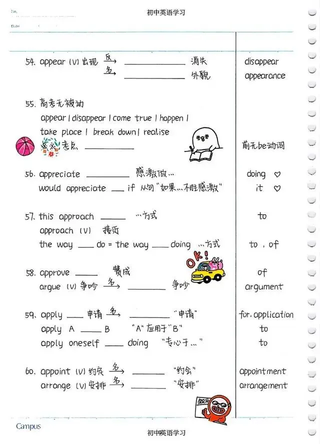 中考英语必考3500词汇(自测本) 第8张