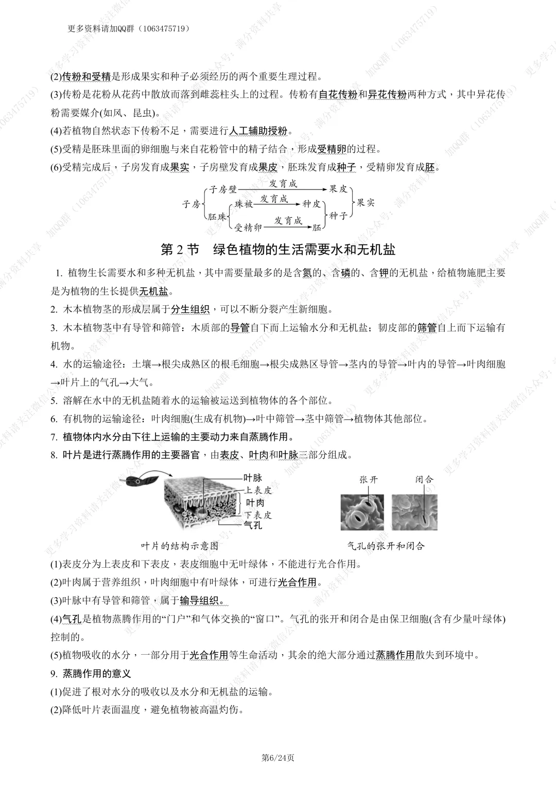 【初中生物】中考生物模块记背手册(pdf分享) 第7张