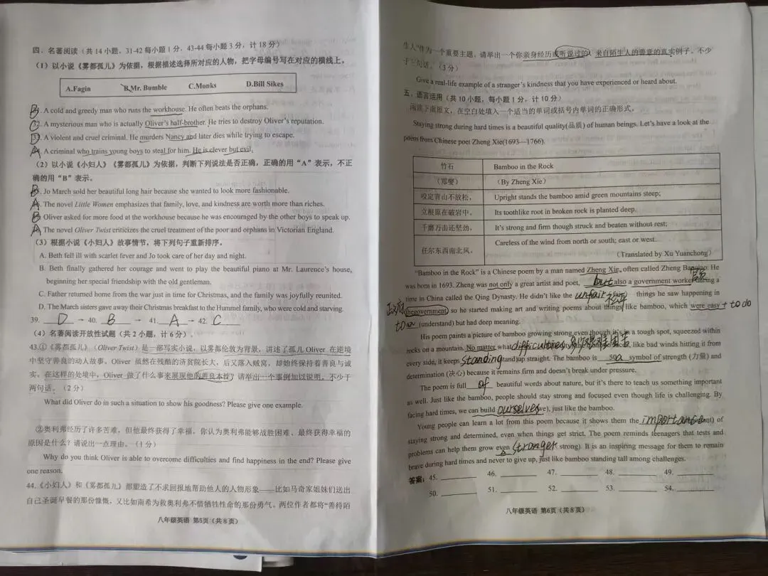 八下英语 期中考试 试卷分析 第3张