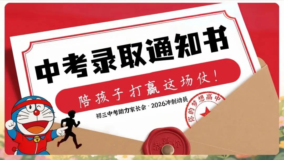 【初三下】【中考】冲刺家长会:陪孩子打赢这场仗(内附ppt课件+发言稿) 第1张