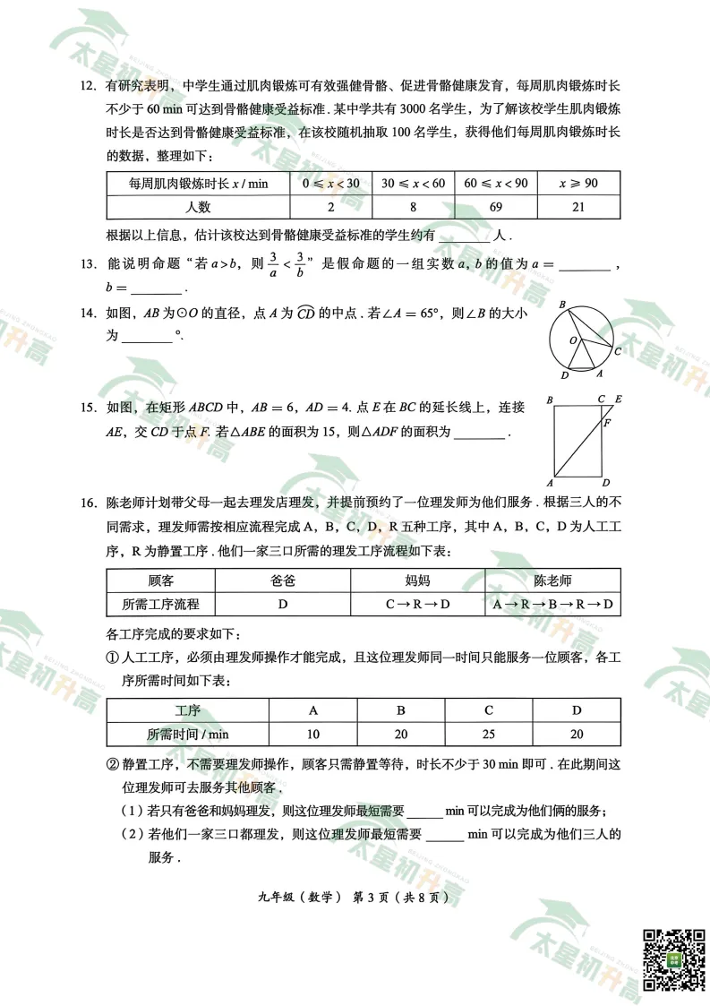 2026海淀初三一模语文、数学试卷出炉! 第16张