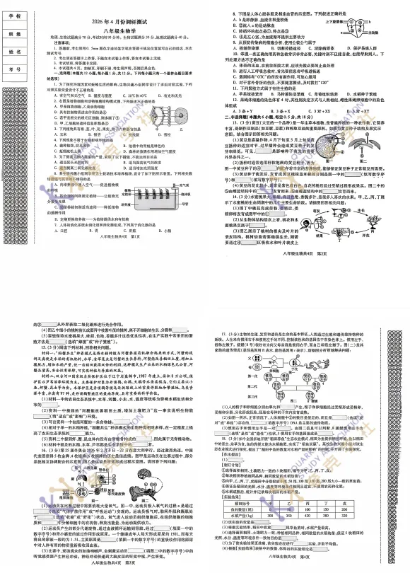 2026年沈阳市一模【地理】和【生物】试卷分享!!和平、沈河、皇姑、大东、浑南,持续更新中~~ 第19张