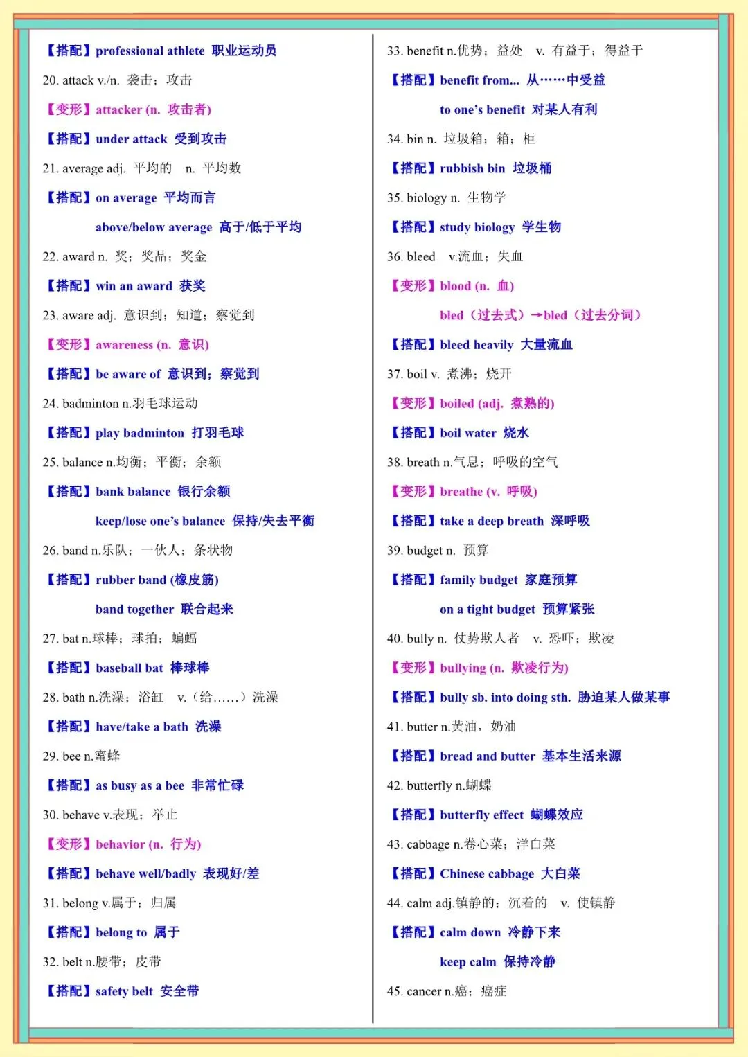 2026 春人教版中考英语知识点总结(默写版+背诵版)(电子版可打印) 第3张