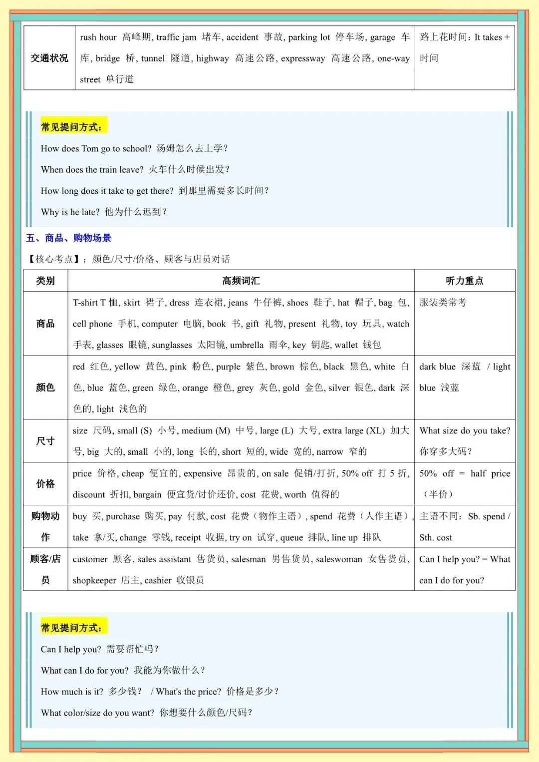 2026 春人教版中考英语知识点总结(默写版+背诵版)(电子版可打印) 第14张