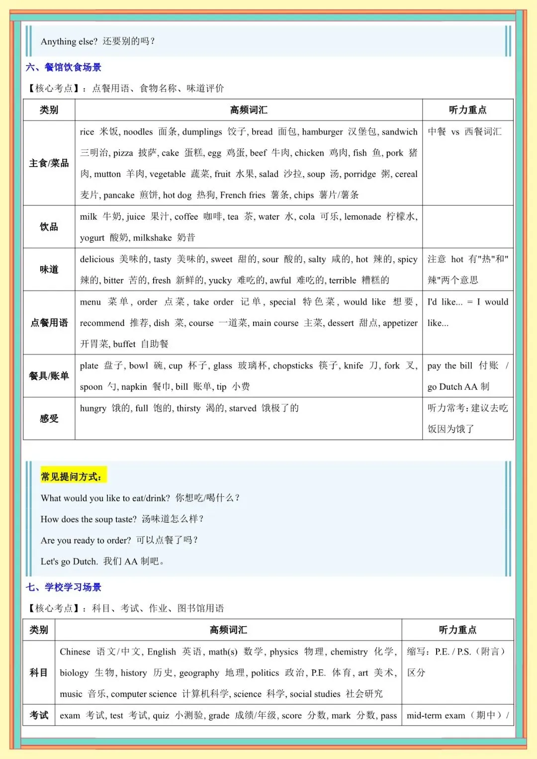 2026 春人教版中考英语知识点总结(默写版+背诵版)(电子版可打印) 第15张