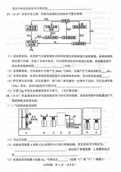 2026年中考模拟考试化学试题15 第5张