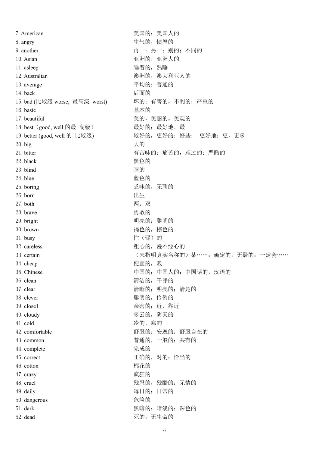 中考英语 1600 词汇按词性分类完整版,初中必考单词分名词动词形容词副词,复习默写提分干货 第6张