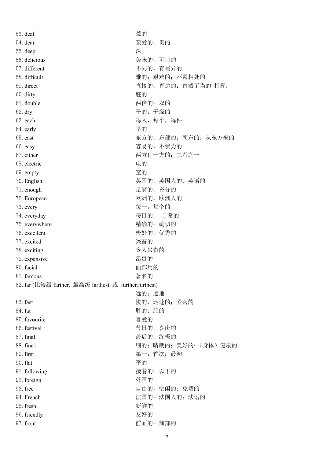 中考英语 1600 词汇按词性分类完整版,初中必考单词分名词动词形容词副词,复习默写提分干货 第7张