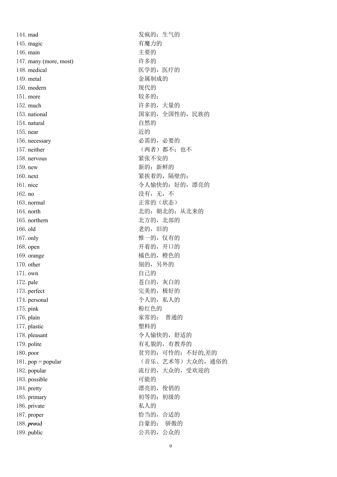 中考英语 1600 词汇按词性分类完整版,初中必考单词分名词动词形容词副词,复习默写提分干货 第9张