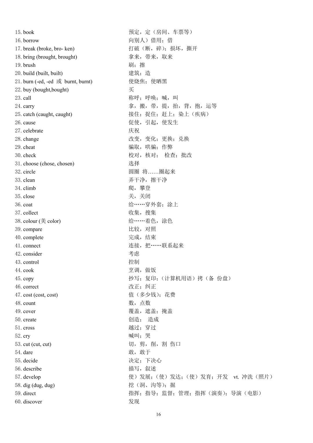 中考英语 1600 词汇按词性分类完整版,初中必考单词分名词动词形容词副词,复习默写提分干货 第16张