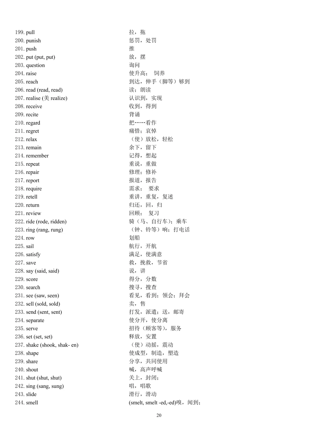中考英语 1600 词汇按词性分类完整版,初中必考单词分名词动词形容词副词,复习默写提分干货 第20张