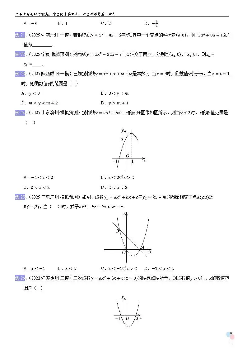 2026中考数学提高专题复习——二次函数基础知识 第9张