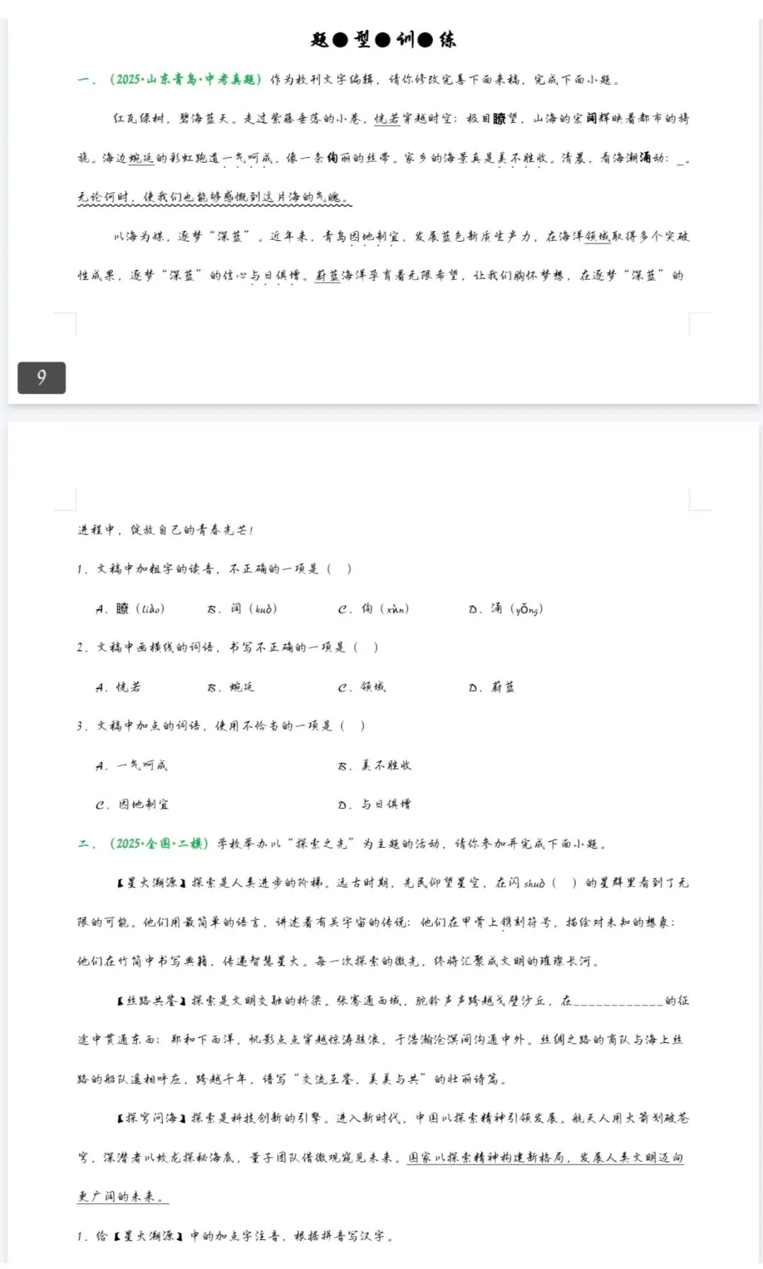 中考语文二轮复习必备,历年字音字形真题汇总!专题专项突破,刷题超省心 第5张