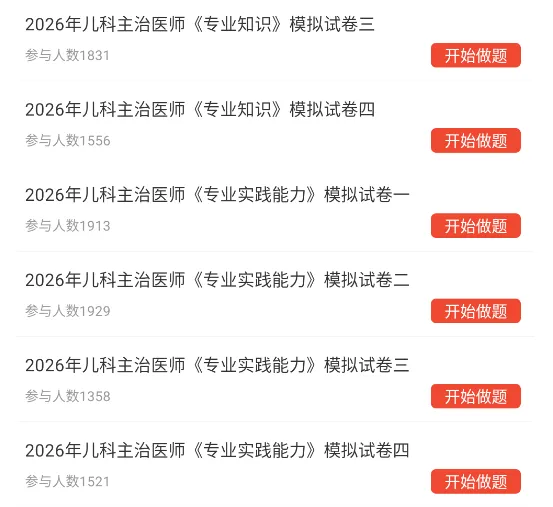 儿科学主治医师考试考点题库,中级职称考试章节习题及模拟试卷 第3张