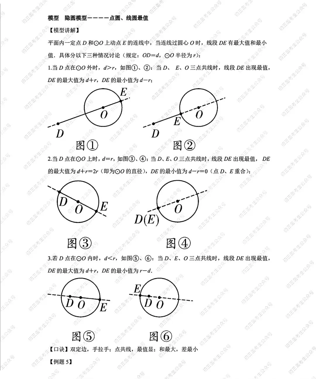 中考常考数学模型|隐圆模型:点圆,线圆最值问题 第1张