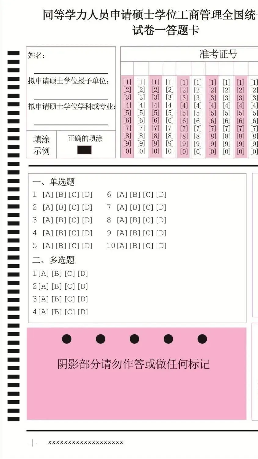 【工商管理真题答题卡】5月同等学力工商综合国考考前提醒事项 第1张