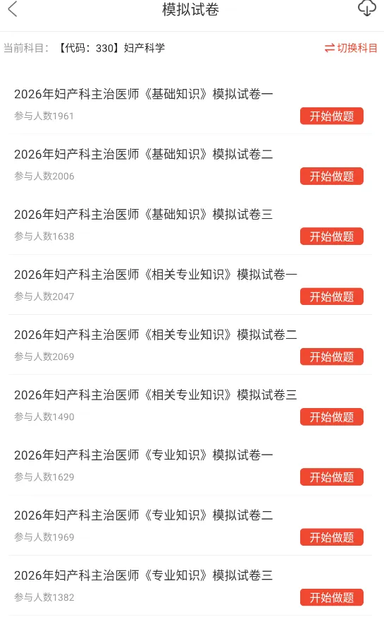 妇产科学中级职称考试题库,主治医师重点考试章节习题集,模拟试卷 第2张