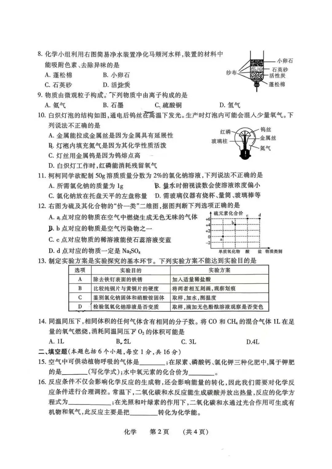 2026中考化学(濮阳一模) 第2张