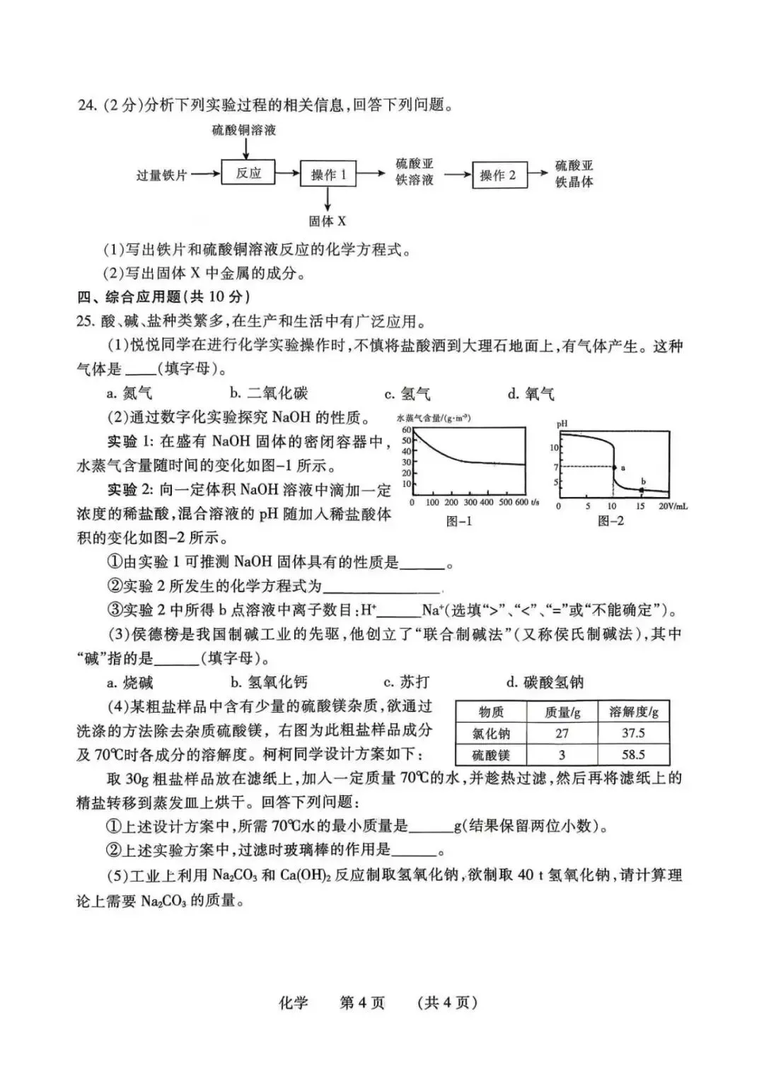 2026中考化学(濮阳一模) 第4张