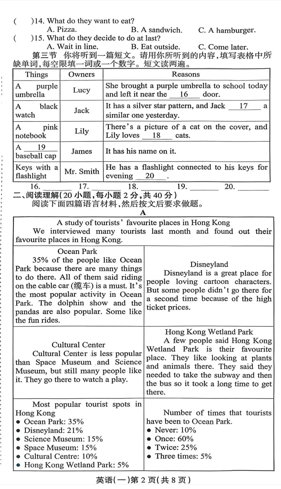 25-26周口市中考一模试卷(附听力及答案) 第2张
