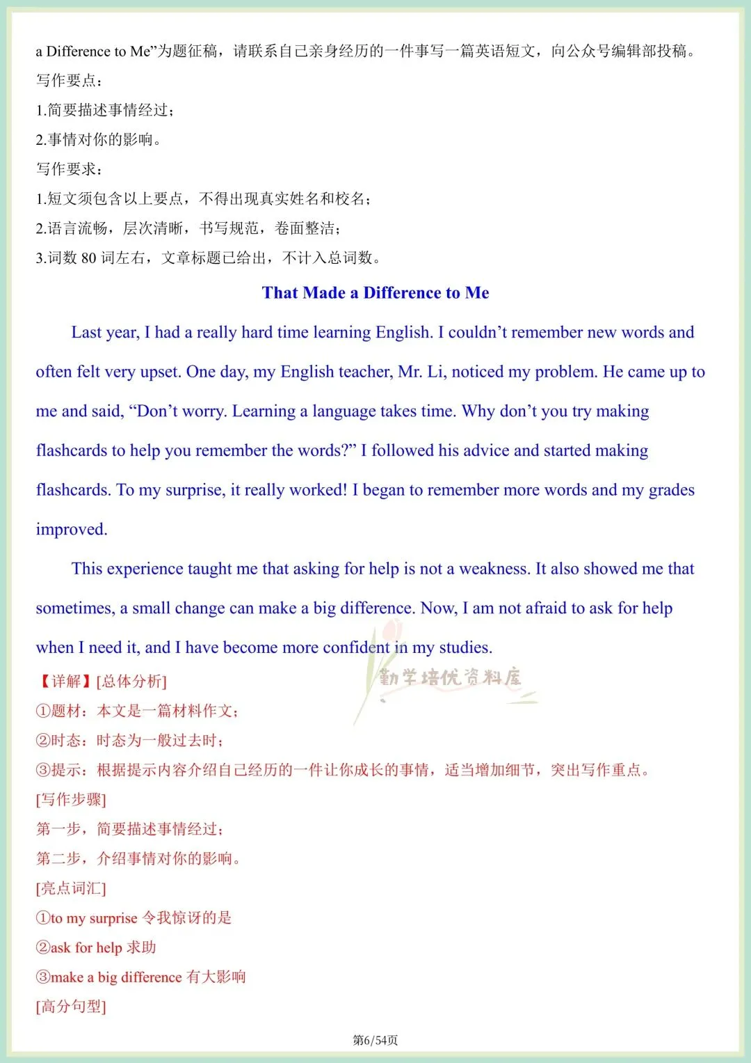 2026中考英语|写作范文·满分作文必备模板及素材,完整电子版可打印! 第7张