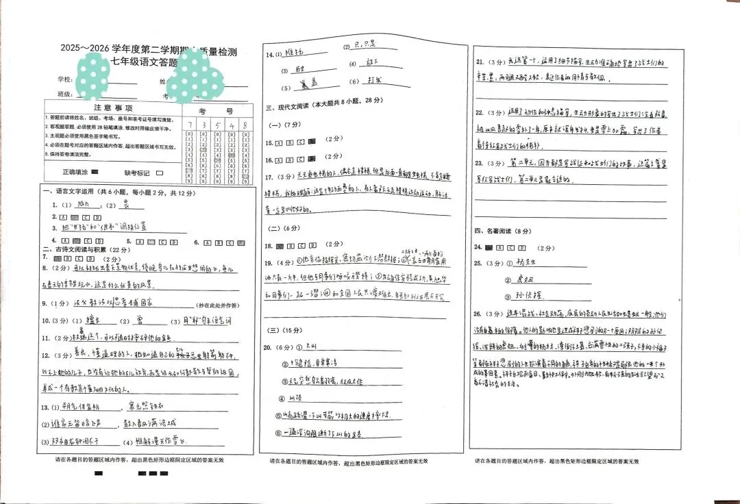横线格里的失分陷阱——初中生语文试卷横线格书写调查报告 第1张