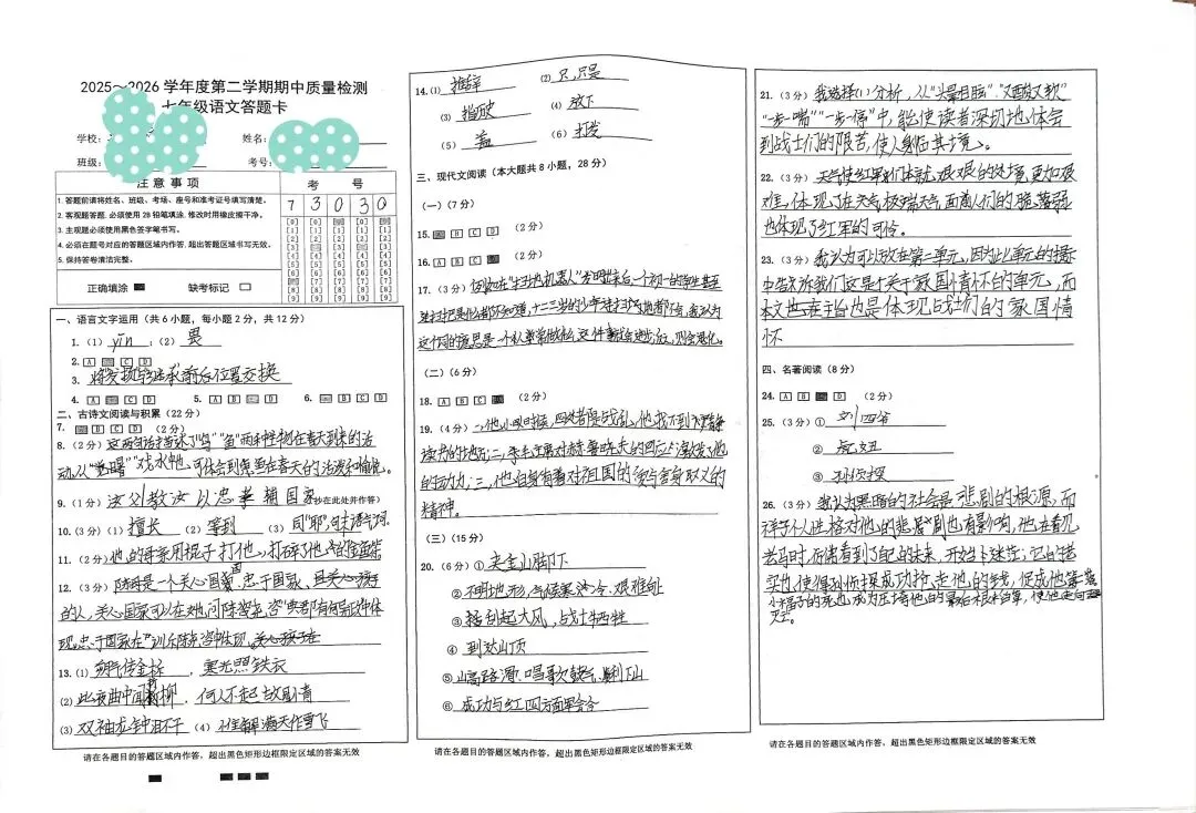 横线格里的失分陷阱——初中生语文试卷横线格书写调查报告 第5张