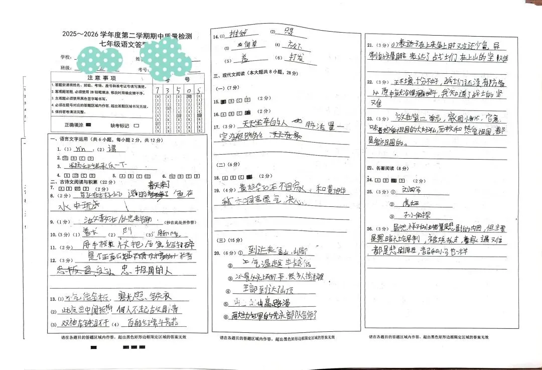 横线格里的失分陷阱——初中生语文试卷横线格书写调查报告 第6张