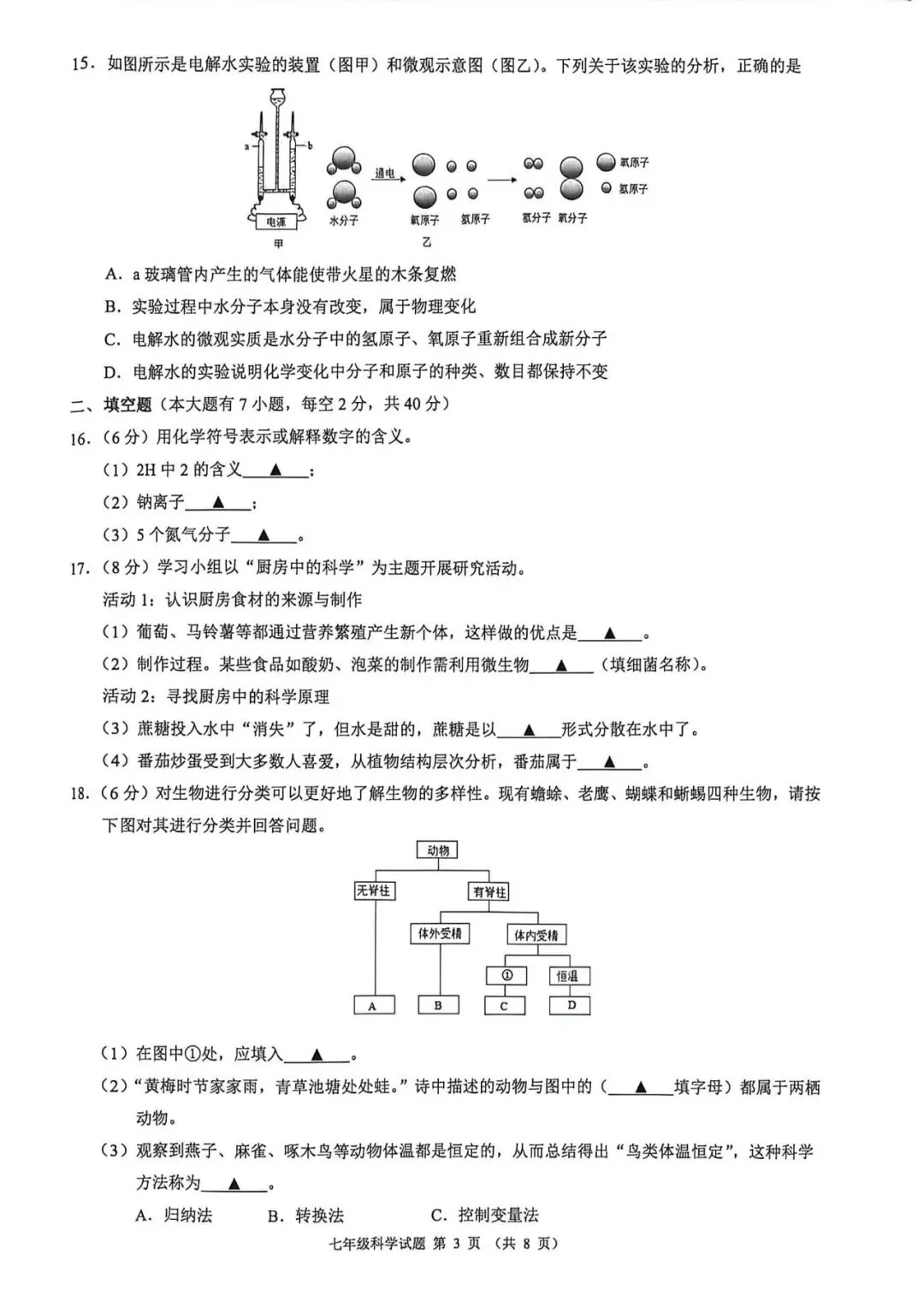 期中考|2026年4月浙江省初中名校发展共同体七年级、八年级下册期试题(含答案) 第13张
