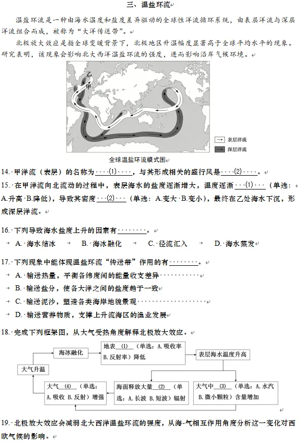 模考高频考点|全球变暖背景下,神秘的温盐环流究竟是什么? 第3张