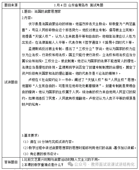 26教资面试!初中历史面试试讲真题+解析+答辩(包括12月面试) 第1张