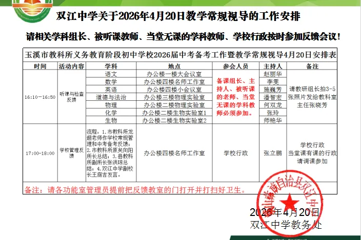 把脉教学常规 助力中考备考——玉溪市教科所领导到双江中学开展视导工作 第24张