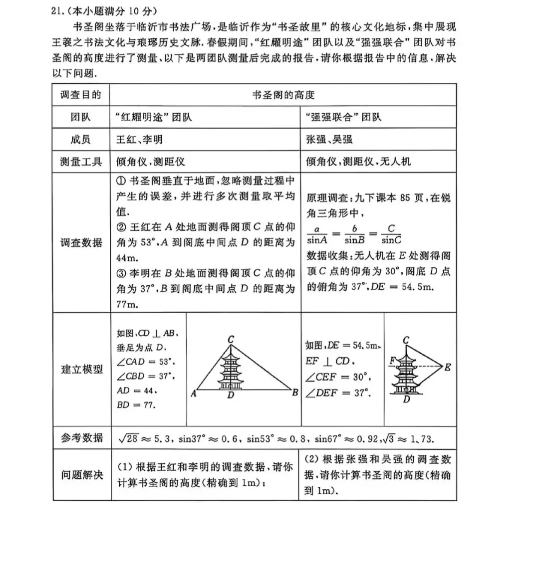【真题】2026山东临沂市兰山区数学一模真题(无答案) 第6张