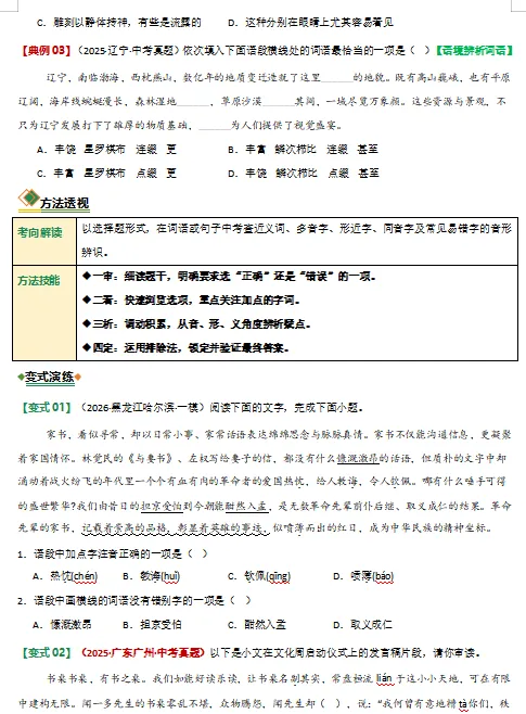 2026年中考语文二轮复习(基础、阅读、文言文)等题型专练,打印一份给孩子,考试轻松突破120分! 第4张