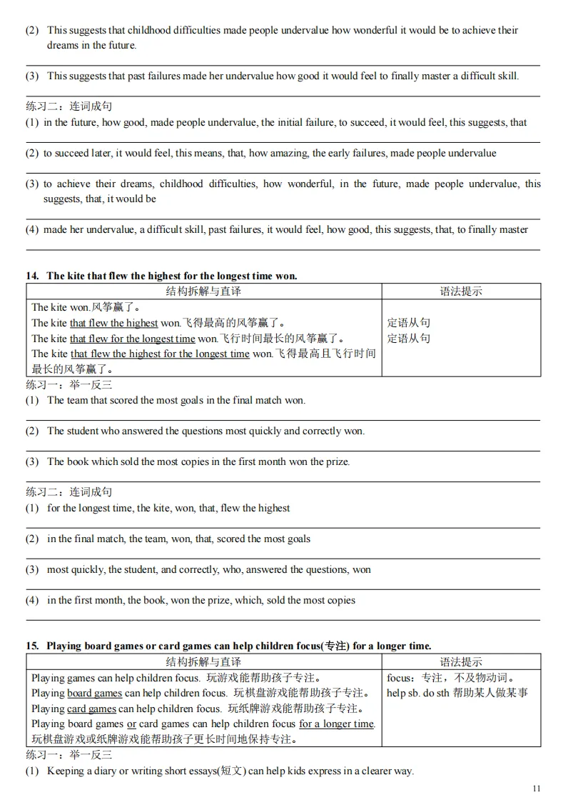 中考英语阅读理解:长难句突破・综合强化训练(二) 第5张