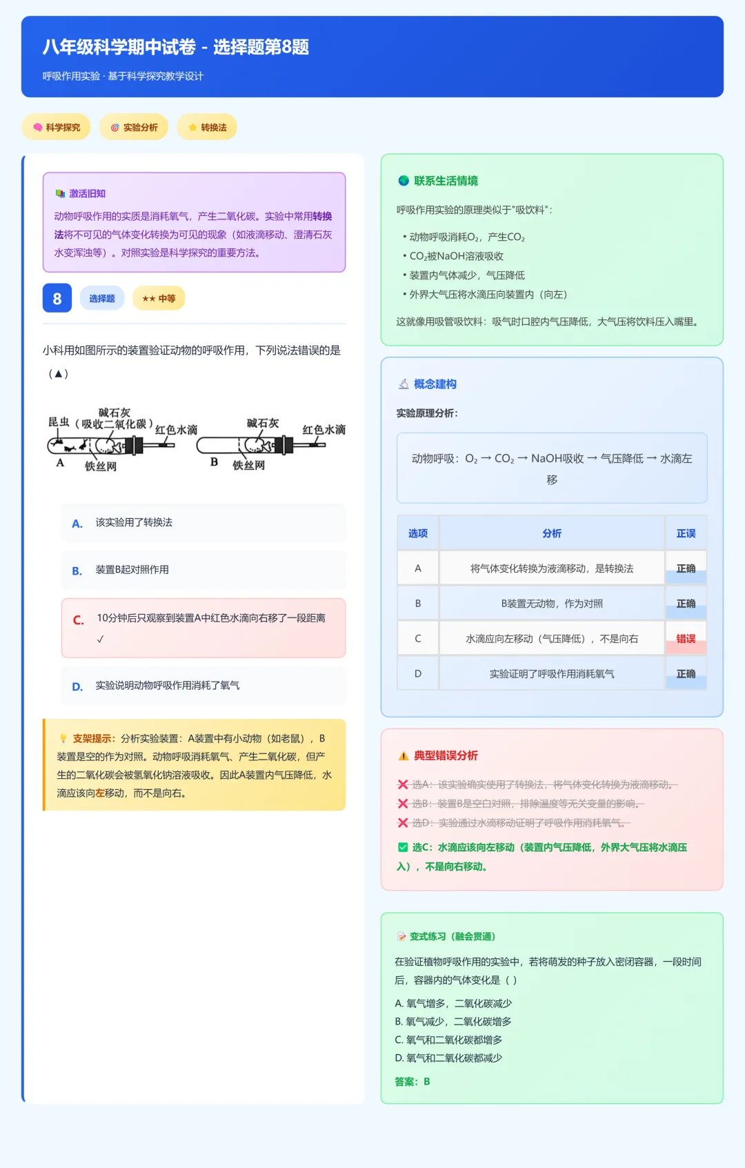 临浦片八年级科学期中试卷答案及分析 第8张