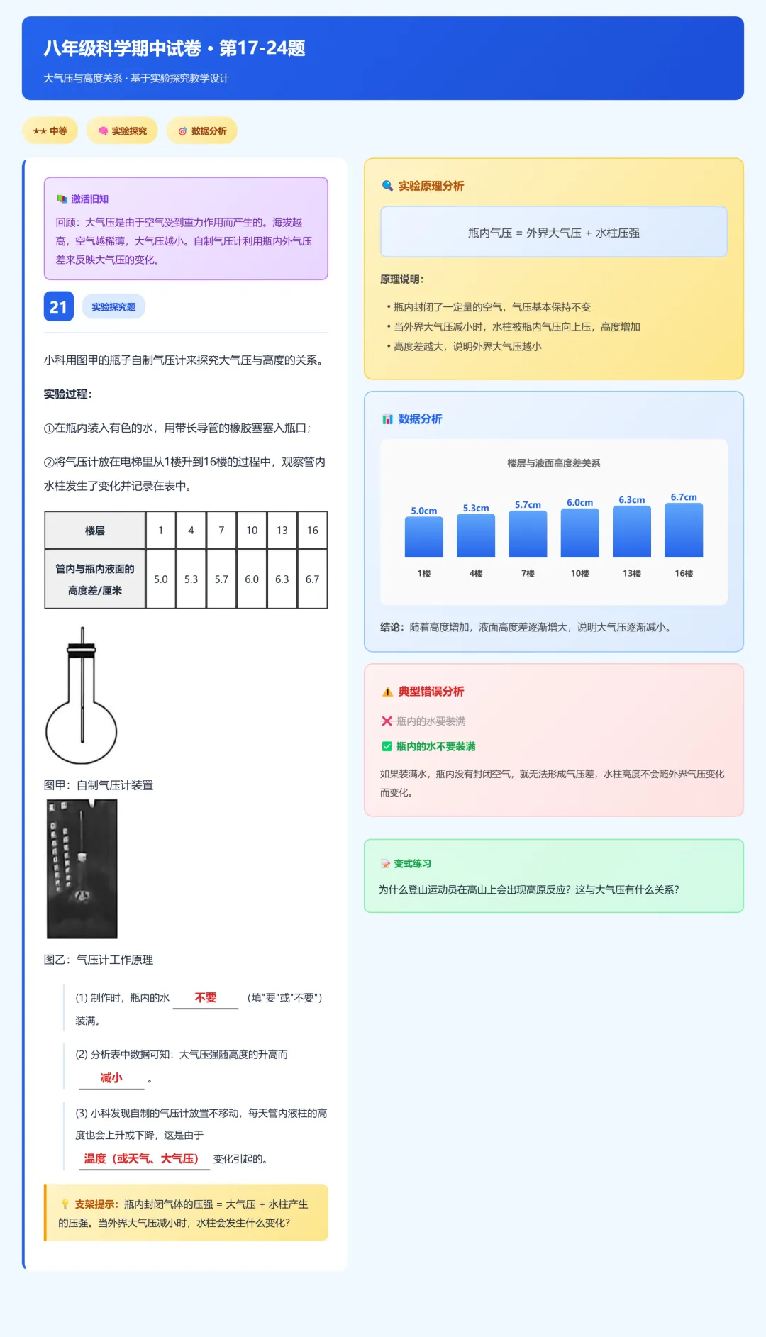 临浦片八年级科学期中试卷答案及分析 第21张