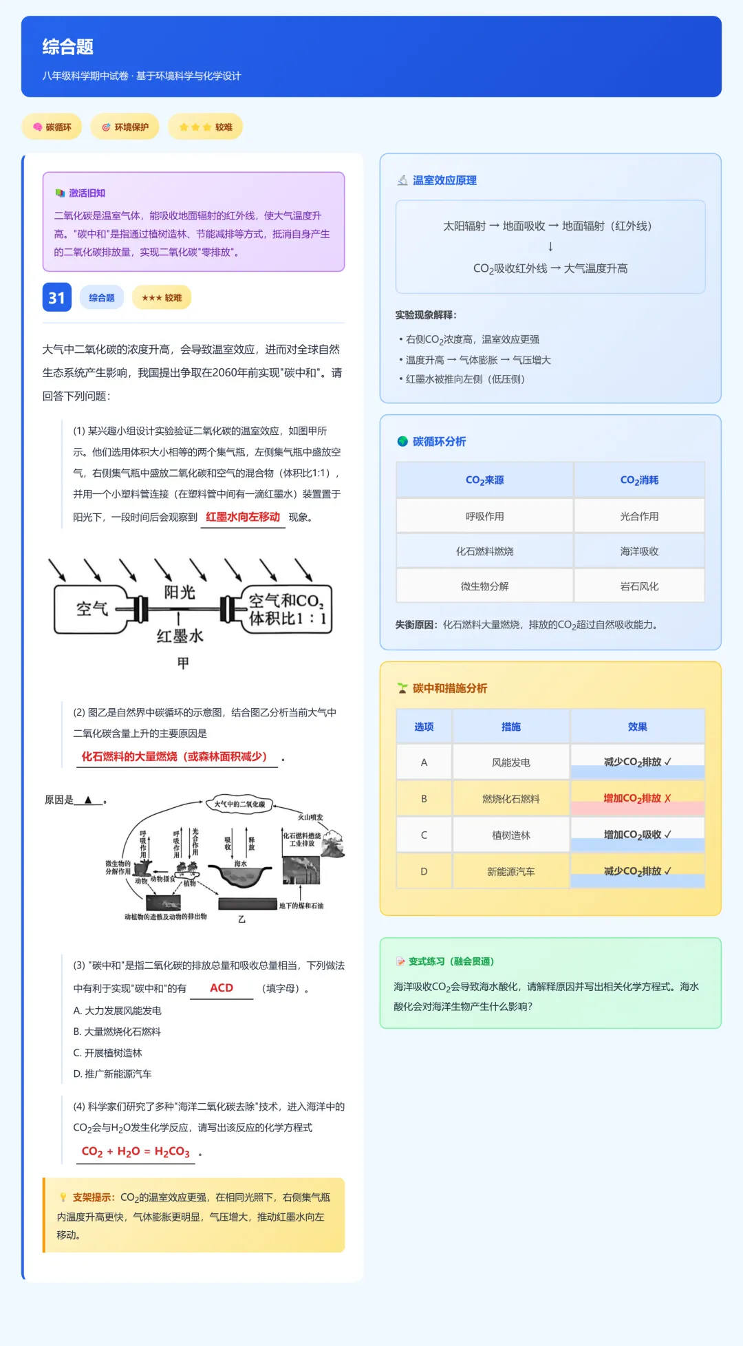 临浦片八年级科学期中试卷答案及分析 第31张