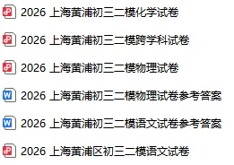 更新!2026上海徐汇、黄浦、杨浦等区中考二模真题 第3张