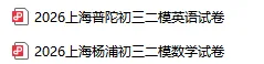 更新!2026上海徐汇、黄浦、杨浦等区中考二模真题 第6张