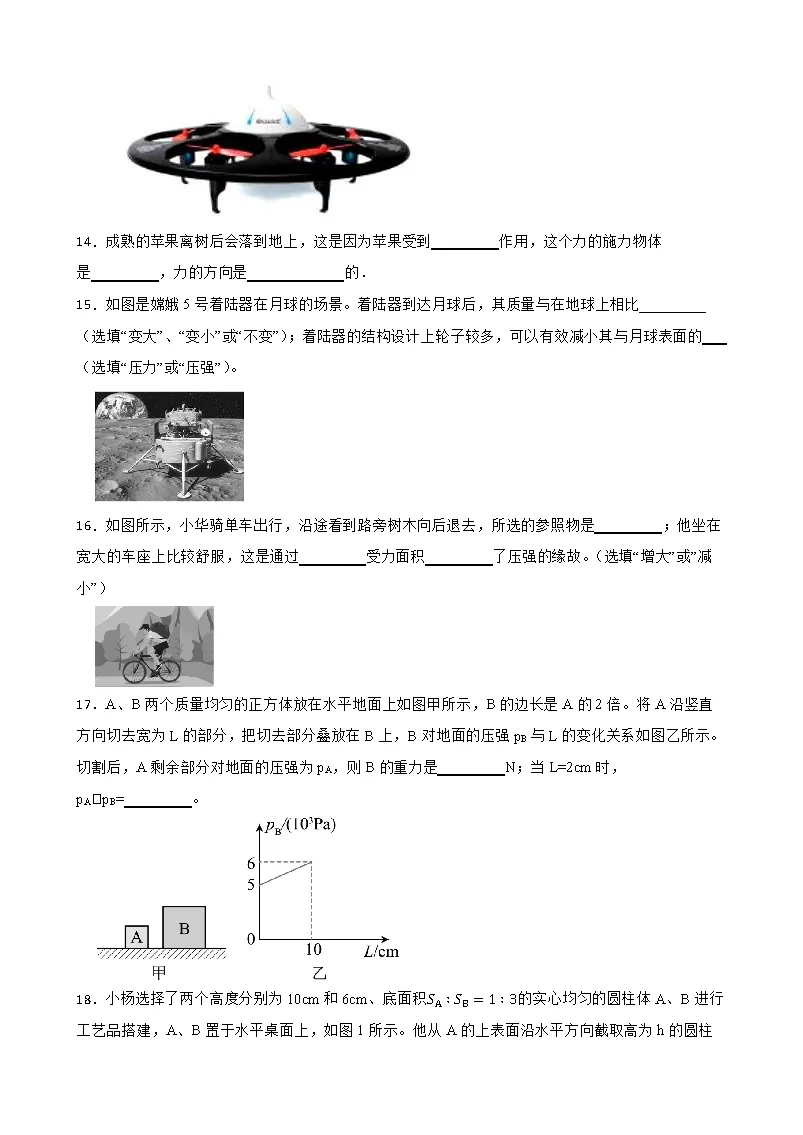26春沪粤版物理八年级下册期中试卷(有答案)丨可下载打印 第5张