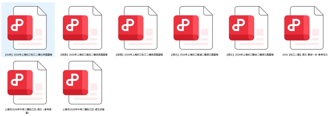 免费领取,独家分享!26年上海中考二模多学科真题含解析 第1张