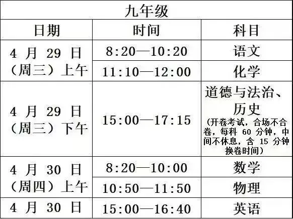 郑州中考适应性测试考试时间有变动! 第2张