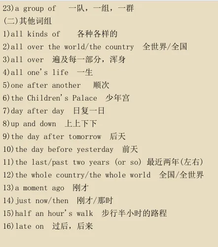 中考英语 | 初中英语必考词汇组500个,收藏! 第13张