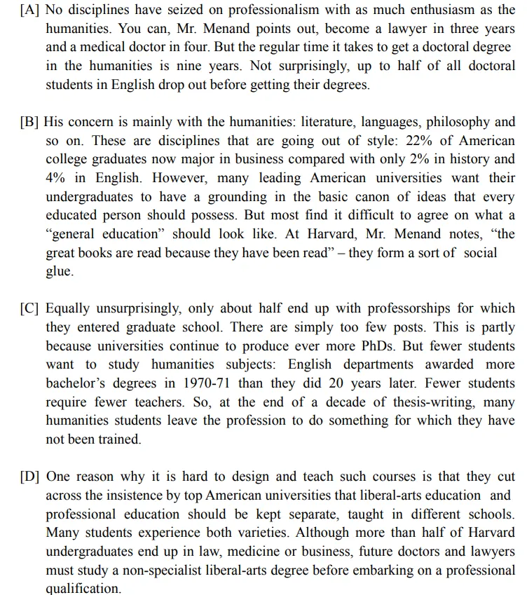 考研英语一2011年新题型(阅读B)真题及词汇 第1张