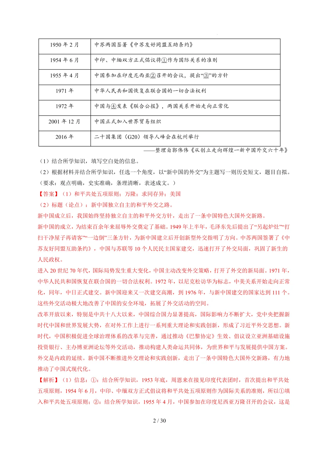 中考历史开放性常考题型及解题方法(解析版+空白版) 第3张